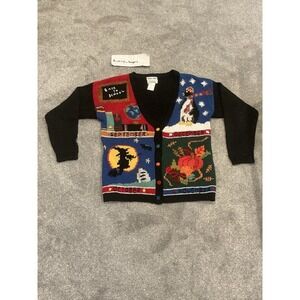 Hand Knitted Calendar Cardigan Colorful size Medium